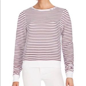 WILDFOX Striped Burgundy & White Long Sleeve